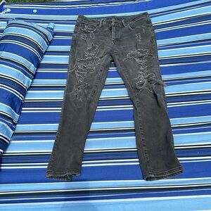 American Eagle black Skinny Jeans Distressed 32/30